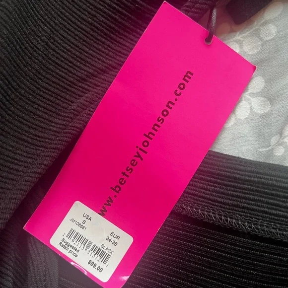 Betsey Johnson Black Ribbed Long Sleeve Minidress with Back Cut-Out - Picture 3 of 3